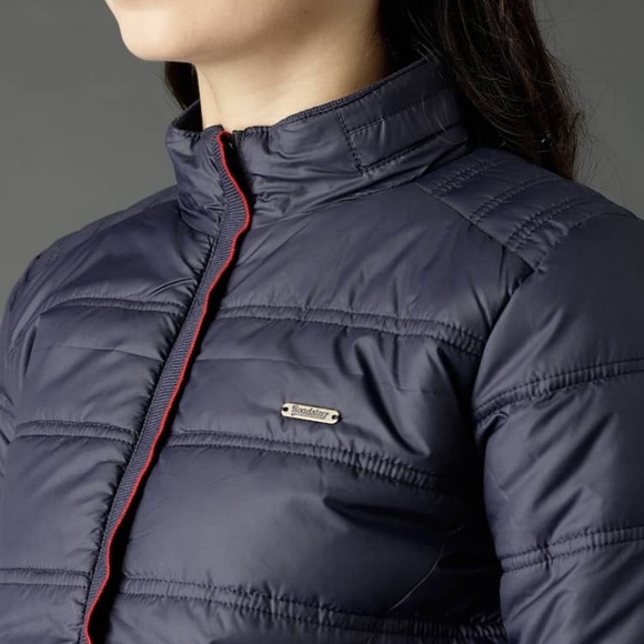 Women navy solid padded jacket - Picture 5 of 5